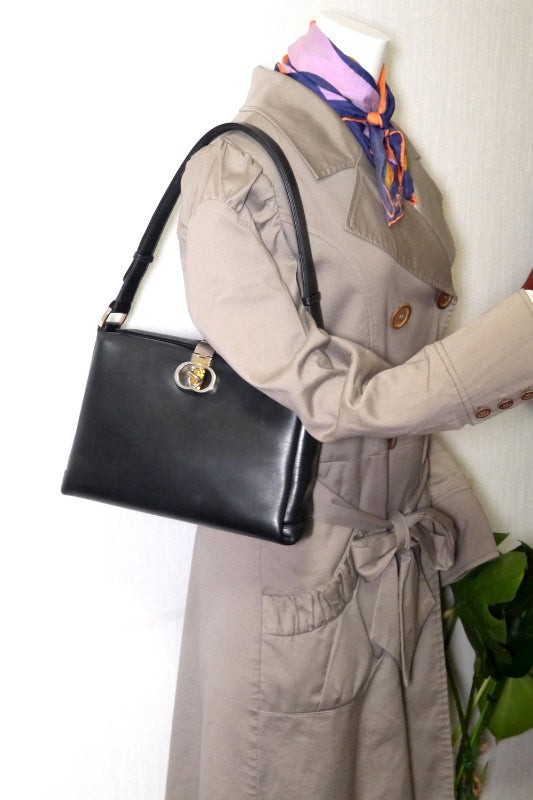 OLD Gucci インターロッキングG 2WAYショルダーバッグ(黒)