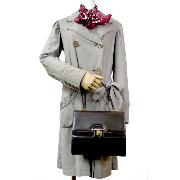 OLD Gucci 80s!ゴールドターンロックバッグ