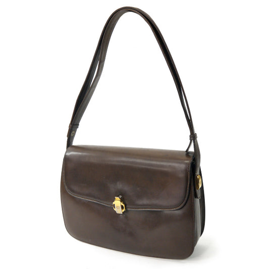 OLD Gucci ミニGGロック総革2WAYバッグ(濃茶)