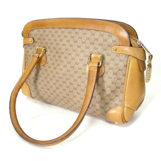 OLD Gucci マイクロGG薄型ミニボストン(キャメル)
