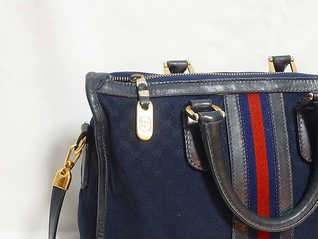 OLD Gucci おまけ付!ミニボストン(青キャンパス)