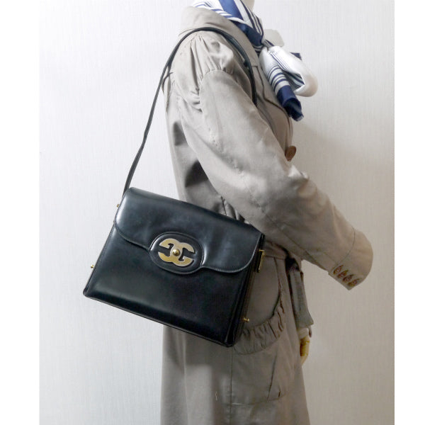 OLD Gucci 総革ビッグGG金具2WAYショルダー(黒)