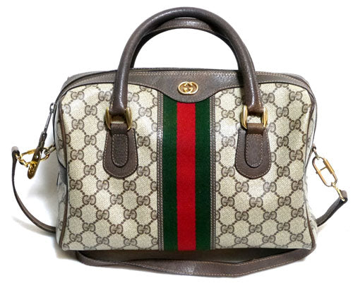 OLD Gucci ミニ丸型ボストン(茶)
