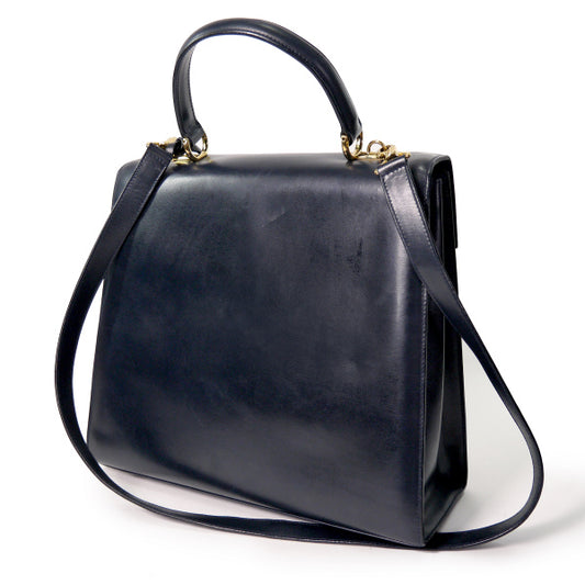 OLD Gucci <訳あり>レディロック 総革2WAYバッグ(紺)