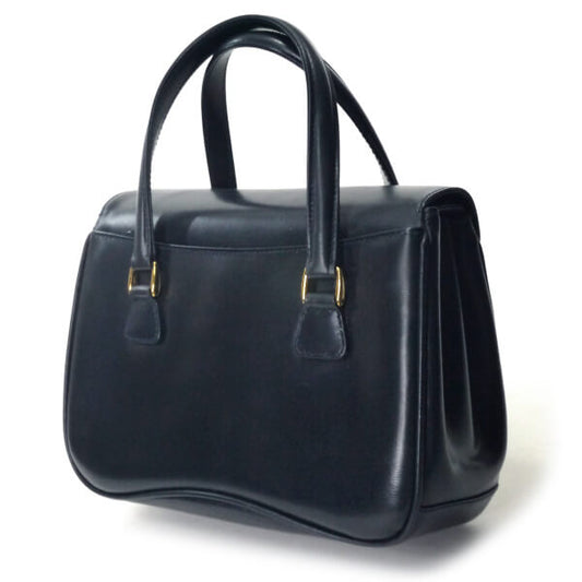 OLD Gucci レディロック 総革ミニハンドバッグ(紺)