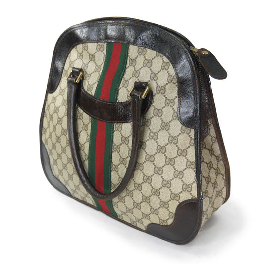 OLD Gucci おにぎり型シェリーボストン(茶)