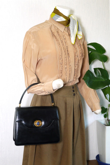OLD Gucci ラピス付き ハンドバッグ(黒)