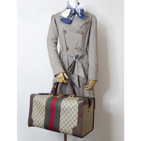 OLD Gucci レア!大型鍵付きシェリー ドクターズバッグ(茶)