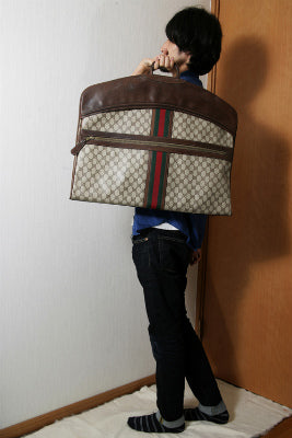 OLD Gucci ガーメントバッグ(茶・縦シェリー)