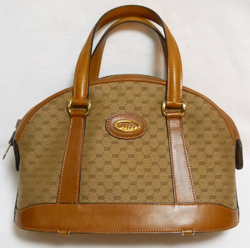 OLD Gucci マイクロGG筆記体ロゴミニボストン(茶)