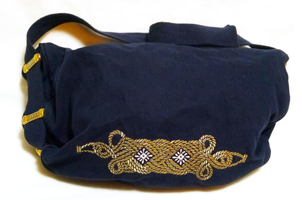 OLD Gucci 刺繍入りショルダー(紺)