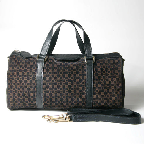 OLD Gucci 2Way スエードミニボストン(茶スクエアGG)
