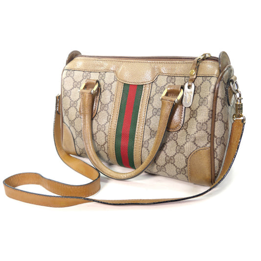 OLD Gucci 縦シェリー2WAYミニボストン(茶)