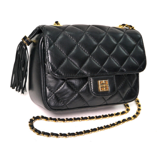 GIVENCHY フリンジ付マトラッセ チェーンショルダー(黒)