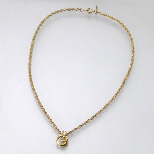 GIVENCHY Gロゴストーンネックレス(ゴールド)