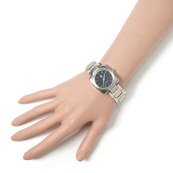 GIVENCHY ブラックフェイス蛇腹腕時計(シルバー)