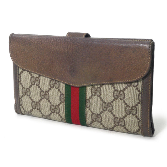 OLD Gucci 2つ折れシェリー横長サイフ(茶)