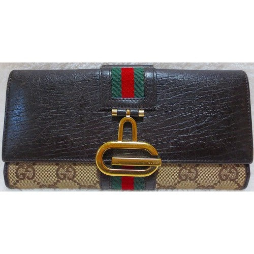 Gucci 大G金具長財布(茶)