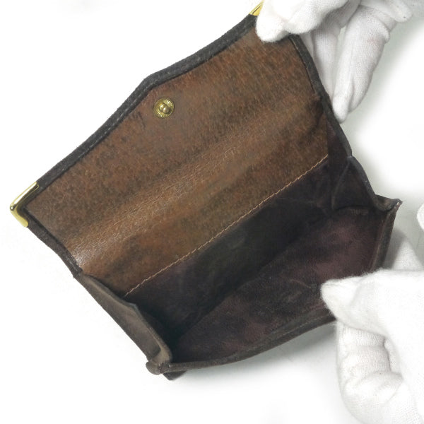 OLD Gucci スエード2つ折れ財布(茶・シェリーライン)