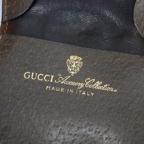 OLD Gucci シェリー円形コインケース(茶)