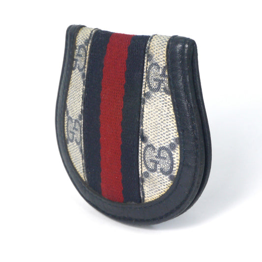 OLD Gucci シェリー円形コインケース(青)