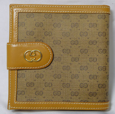 OLD Gucciキャメル2つ折れ財布マイクロGG