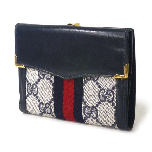 OLD Gucci シェリー2つ折れ財布(青)