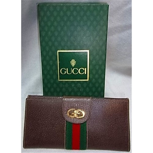 OLD Gucci 横長財布(茶)箱付き!新品