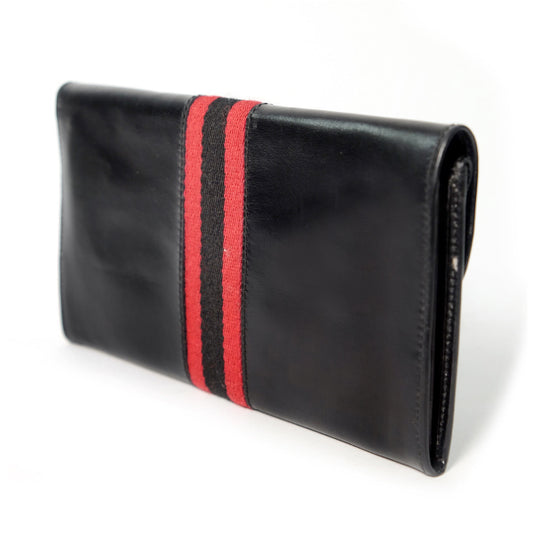 OLD Gucci<訳あり>シェリーライン横長財布(総革・黒)