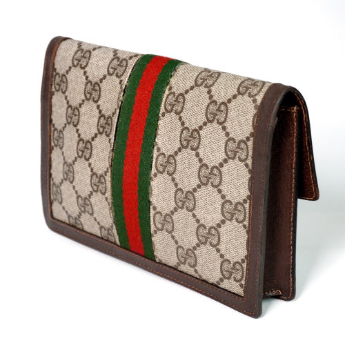 OLD Gucci シェリーライン財布&ポーチ(茶)