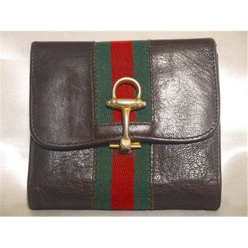 OLD Gucci丸フォルム総皮がま口財布(茶)