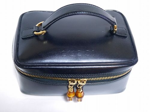 OLD Gucci ミニ バニティー(黒エナメル)