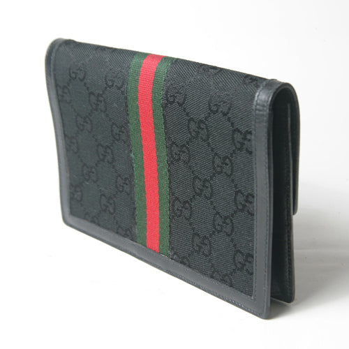 OLD Gucci シェリーライン財布&ポーチ(黒)