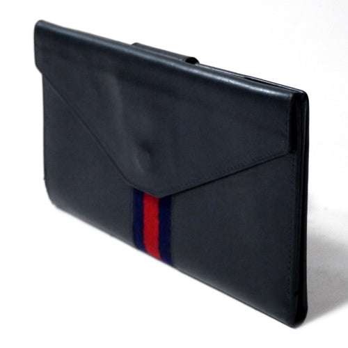 OLD Gucci 本革 横長財布(濃紺)