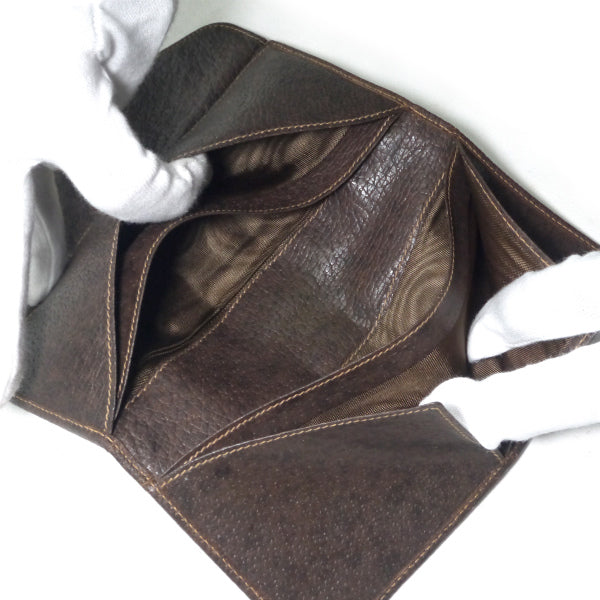 OLD Gucci 70s!ジャガード横長財布(茶・GG柄)