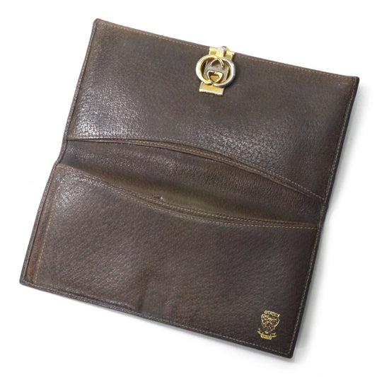 OLD Gucci 横長財布(茶・GG柄)