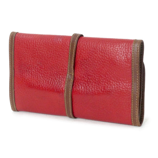 オールドグッチ 総革アクセサリーポーチ(赤/茶)