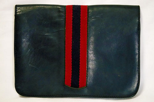 OLD Gucci <訳アリ>総革ポーチ(紺)