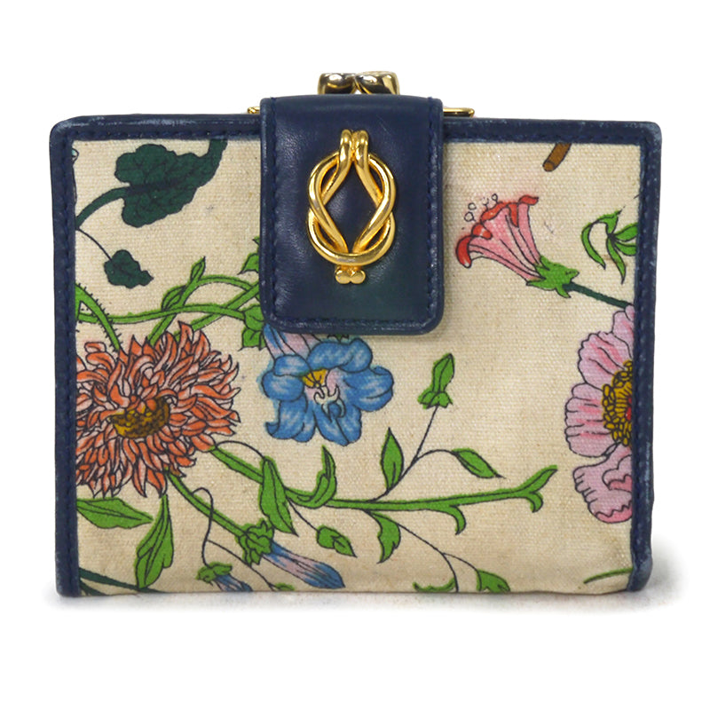 OLD Gucci フローラ2つ折れ財布（紺） – Vintage Shop Rococo