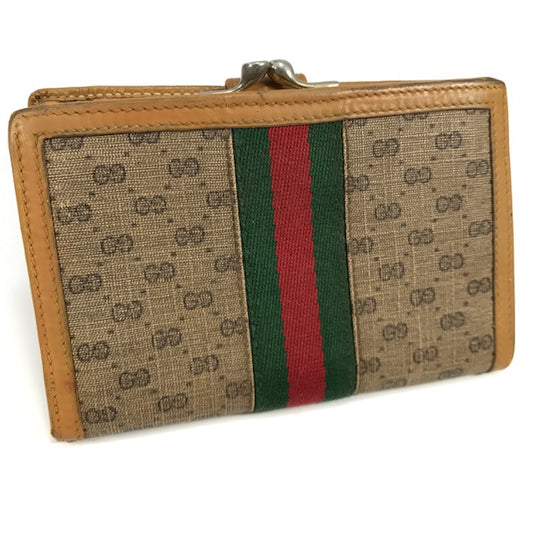 OLD Gucci マイクロGG2つ折れ財布(キャメル)