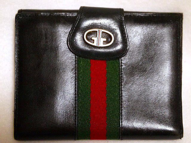 OLD Gucci 総皮2つ折れ財布(黒)