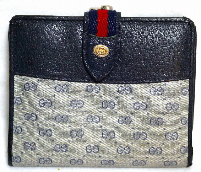 OLD Gucci2つ折れ札入れ(青マイクロGG柄)