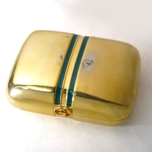 OLD Gucci 金属素材×シェリー ソープケース(ゴールド)