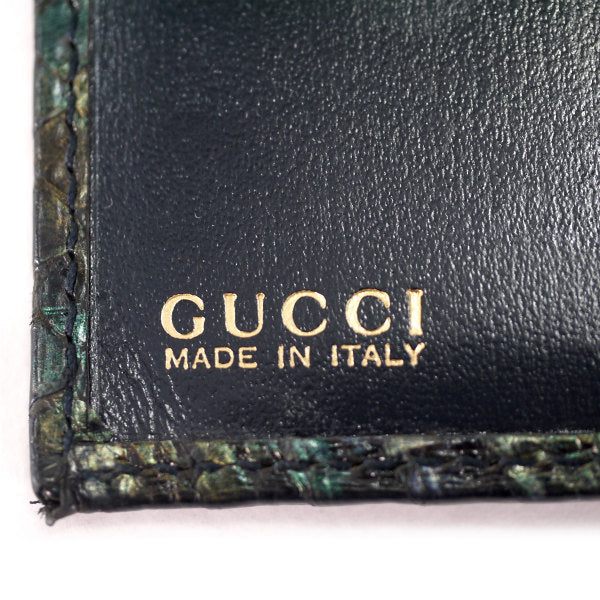 OLD Gucci レア!パイソン2つ折れ財布(黒)