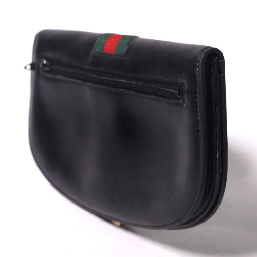 OLD Gucci ハーフムーン財布(総皮 黒)