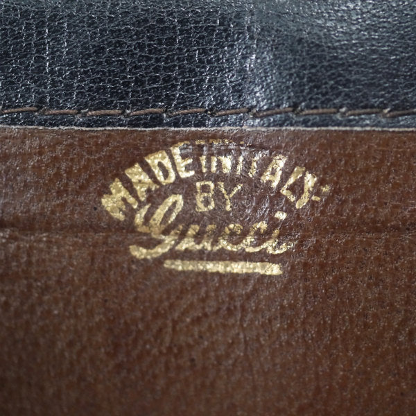 OLD Gucci 総革ハーフムーンGG金具財布(濃茶)