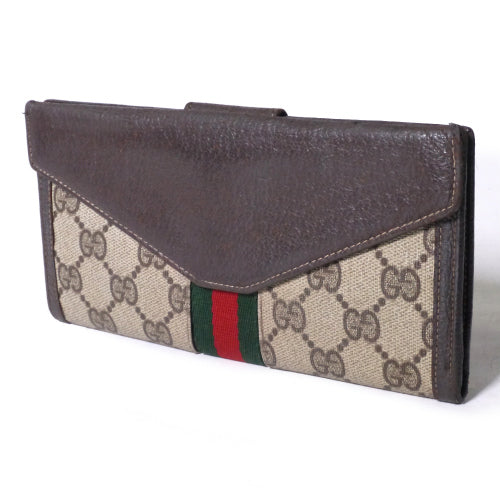 OLD Gucci 横長財布(茶・GG柄)