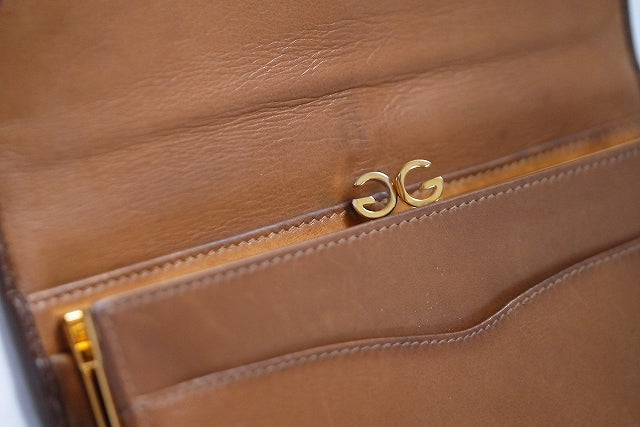 OLD Gucci<訳あり>ビット金具がま口長財布(茶)