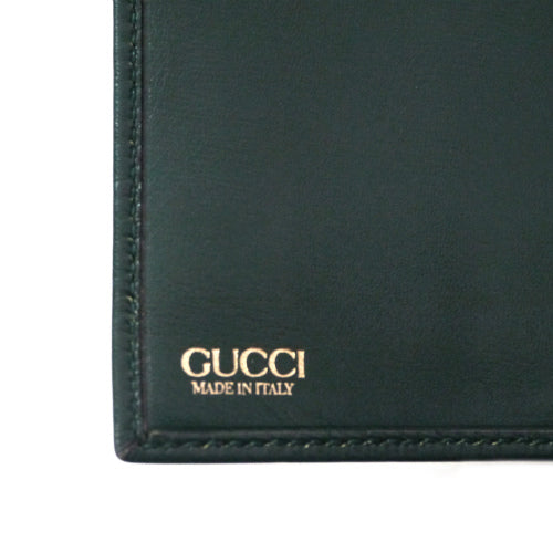OLD Gucci 手形モチーフ横長財布(総皮・緑)