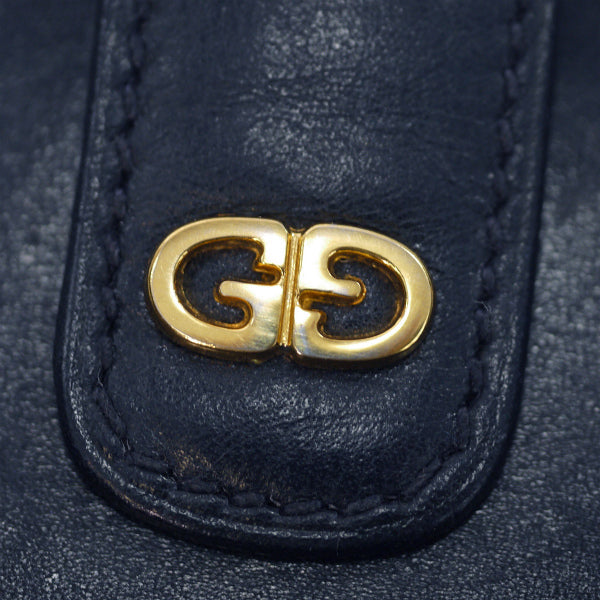 OLD Gucci 総革GGロゴ2つ折れ財布(濃紺)